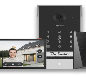 إنتركم واي فاي مع جرس باب – كاميرا ملونة – شاشة لمس – يعمل بالطاقة الشمسية|Wi-Fi Intercom with Doorbell, Color Camera, Touchscreen, App-Connective, Solar Powered | EZVIZ EP7