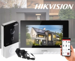 طقم إنتركم فيديو للفلل – شاشة لمس 7 بوصة ملونة|HIKVISION DS-KIS603-P hikvision Video Intercom Villa Door Station Bundle, 7-inch colorful touch screen with resolution 1024 × 600, Supports wireless network, Standard PoE